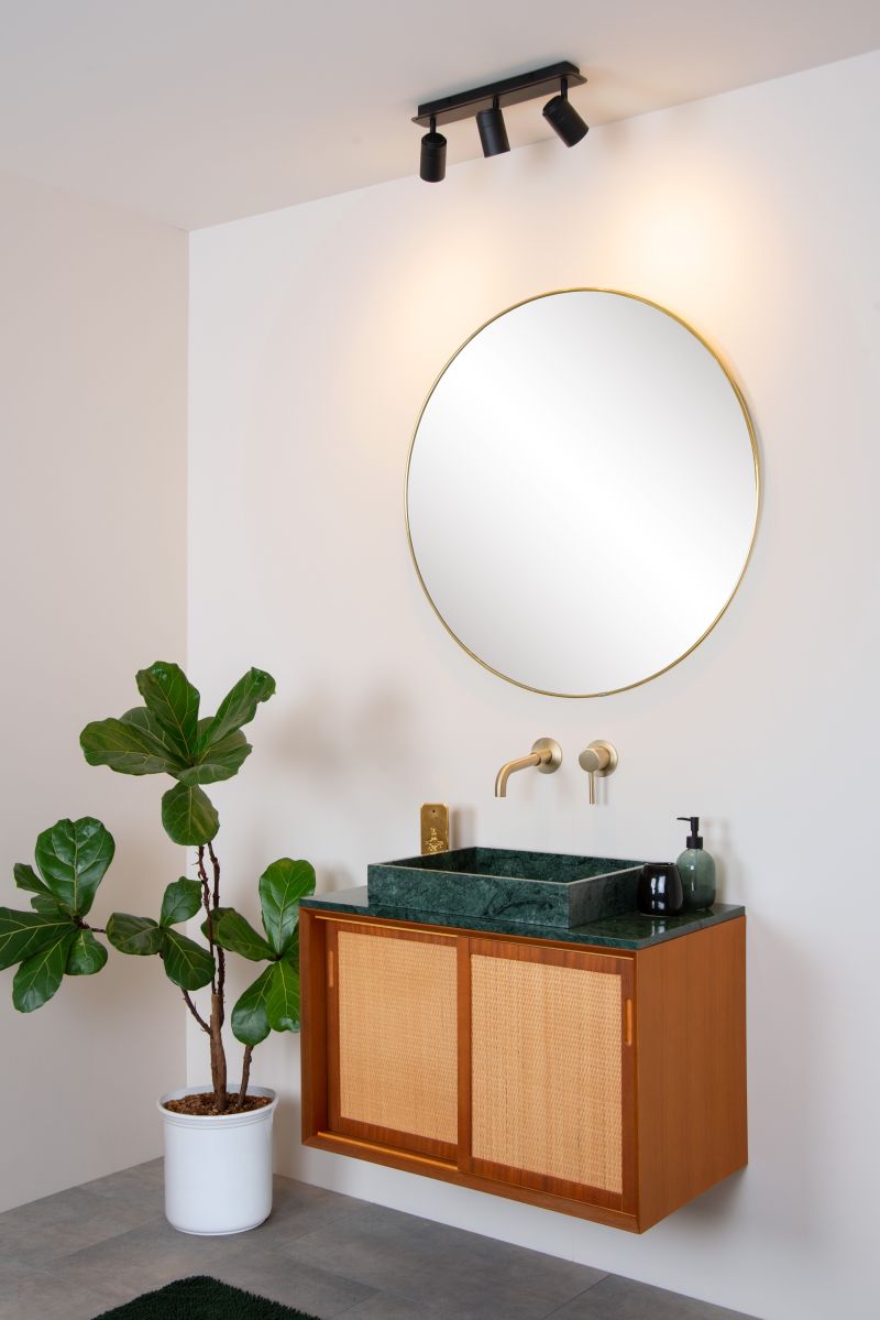 Lucide LENNERT - Stropné bodové svietidlo Kúpeľňa - LED Rozm. - GU10 - 3x5W 3000K - IP44 - Čierna